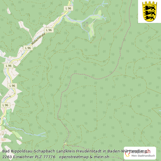 Bad Rippoldsau-Schapbach Landkreis Freudenstadt Lageplan © Openstreetmap Contributors Bad Rippoldsau-Schapbach Landstadt Lageplan
